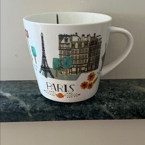Grace Paris Themed White Mug with Colorful Accents